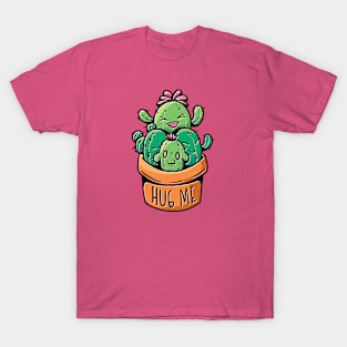 Hug Me // Cute Cactus Cartoon T-Shirt